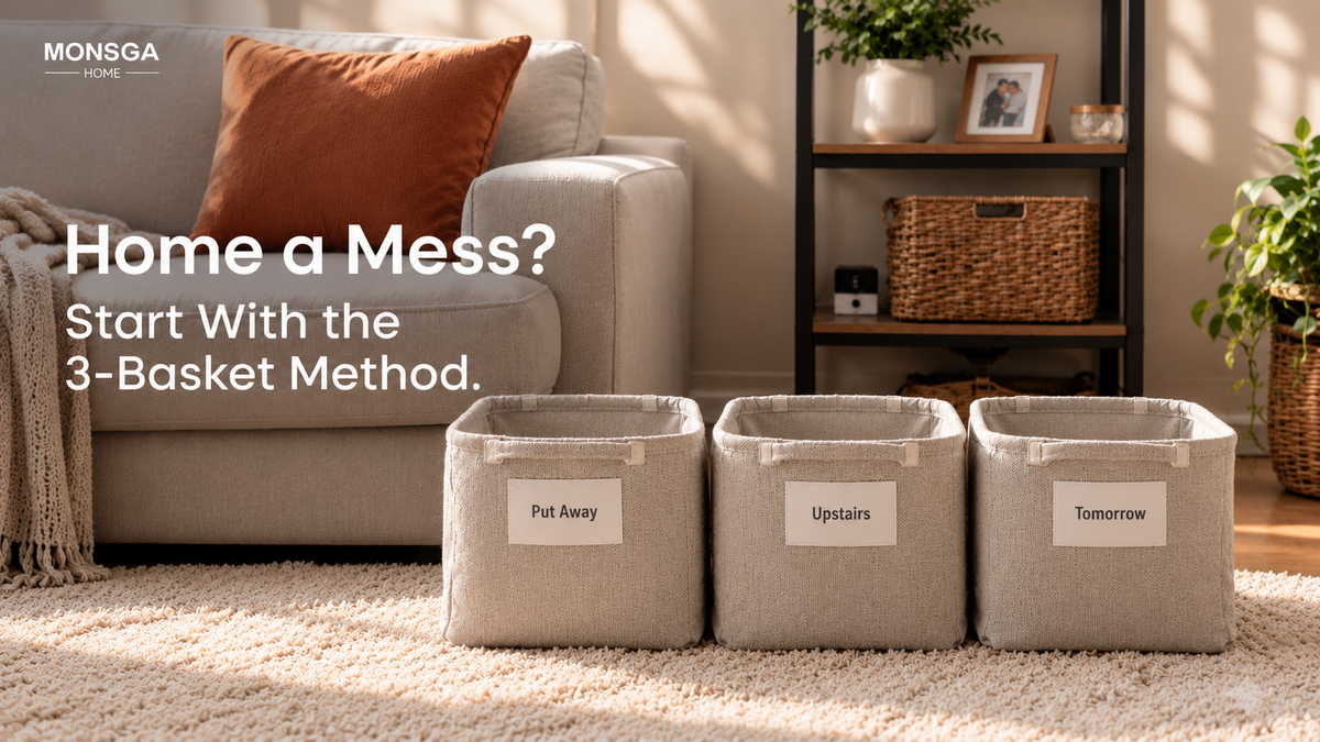 Home a Mess? Start With the 3-Basket Method