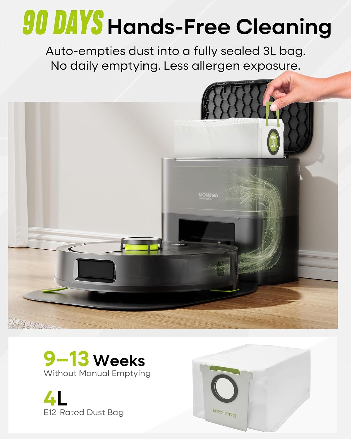 MONSGA MR7 PRO Robot Vacuum & Mop
