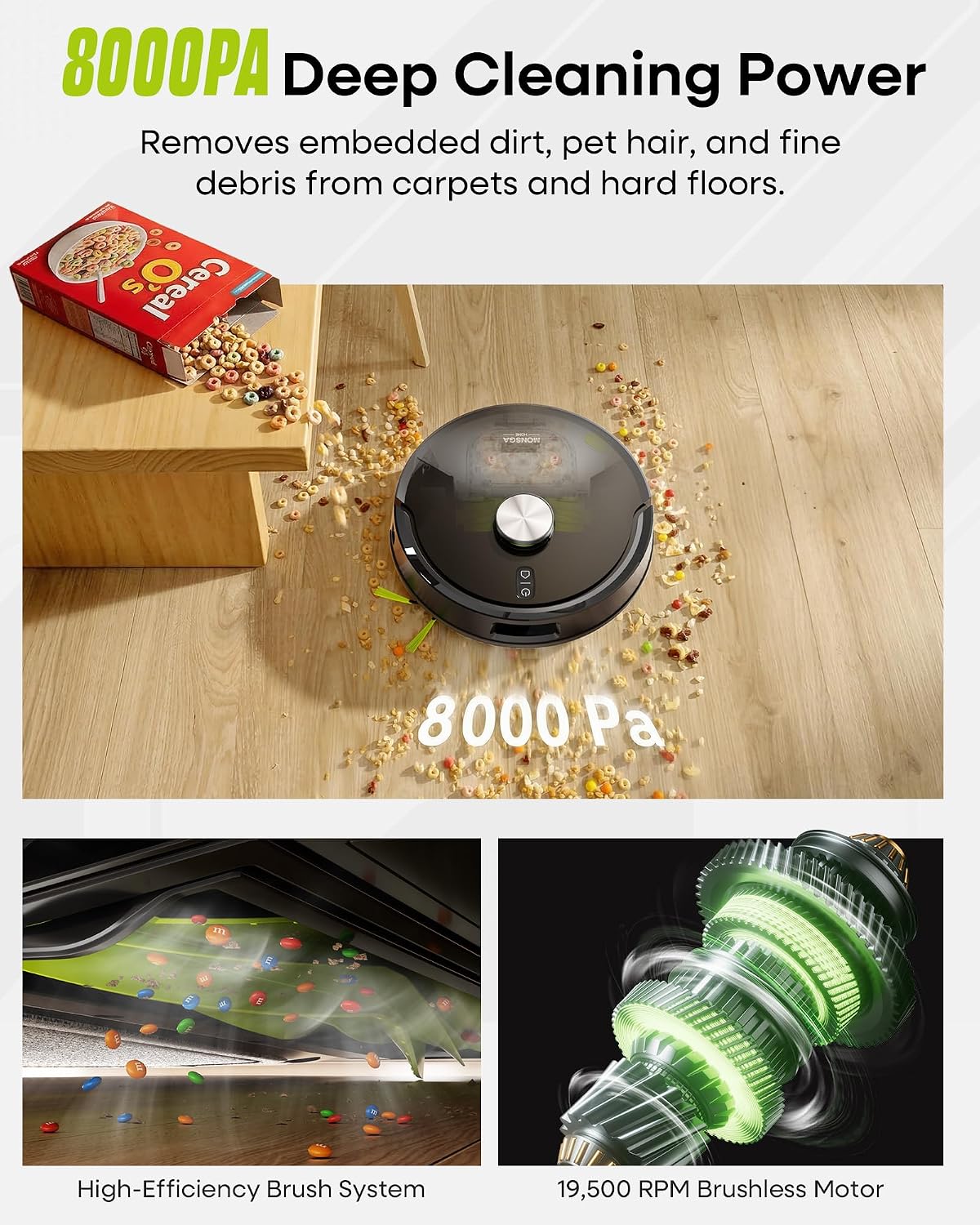 MONSGA MR7 PRO Robot Vacuum & Mop