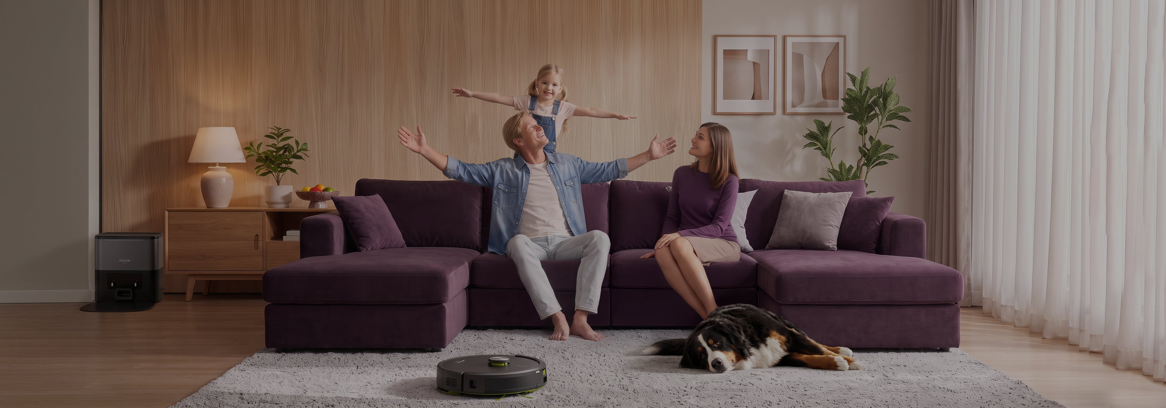 Intelligente MONSGA-Reinigungsprodukte in einer hochwertigen Smart-Home-Umgebung