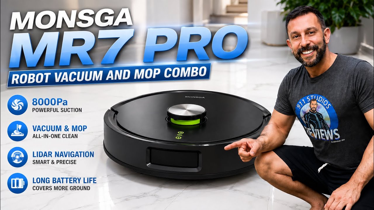 Monsga MR7 Pro Robot Vacuum and Mop Combo - 8000Pa Suction + Dual Anti-Tangle – Pet Hair Savior 💰