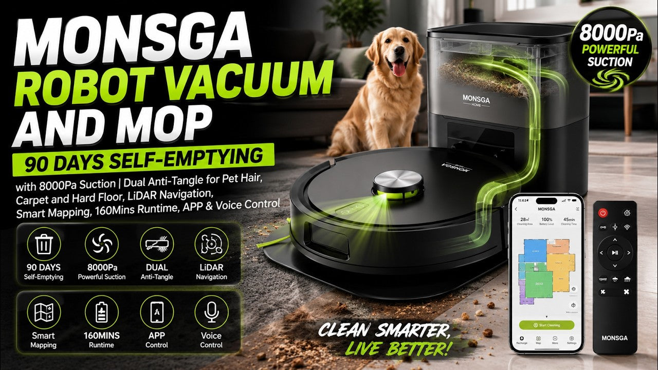 MONSGA MR7 PRO Robot Vacuum and Mop Review