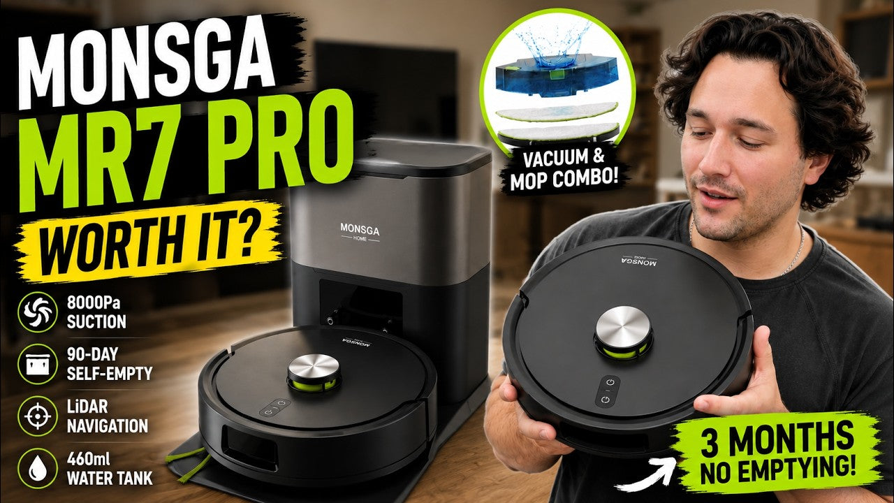 MONSGA MR7 Pro Robovac: 8000Pa Suction + Self-Empty Dock!