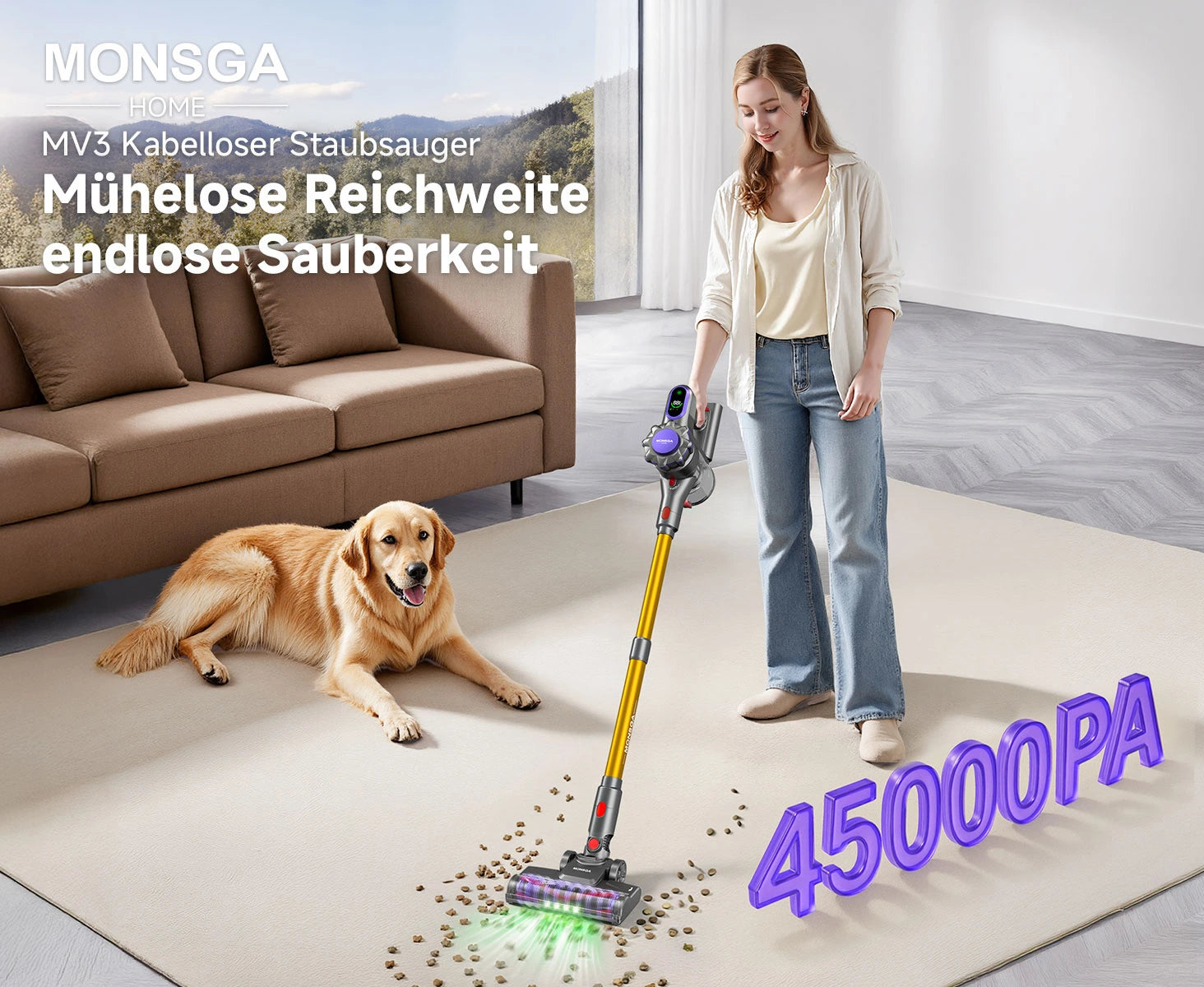 MONSGA MV3 Zubehör Bürstenkopf und Stiel/Teleskoprohr product details