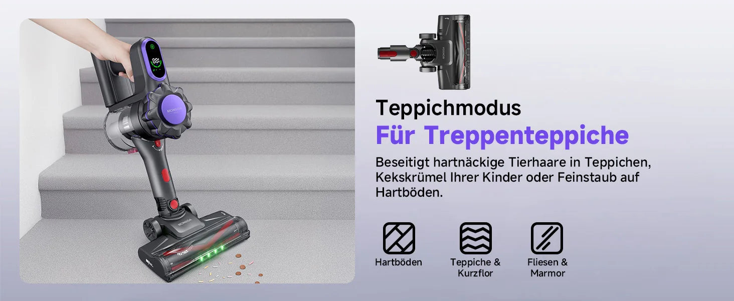MONSGA MV3 Zubehör Bürstenkopf und Stiel/Teleskoprohr  1